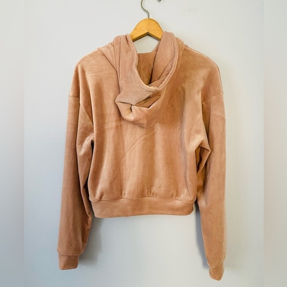 Express Velour Zip Up Hoodie Size Small Super Soft & Cozy Mauve Pink - Picture 3 of 9